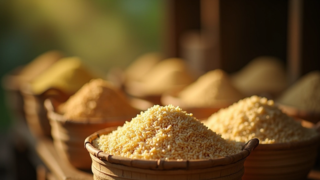 Agricultural produce stacked and organized at farm storage facility with cost calculation notes